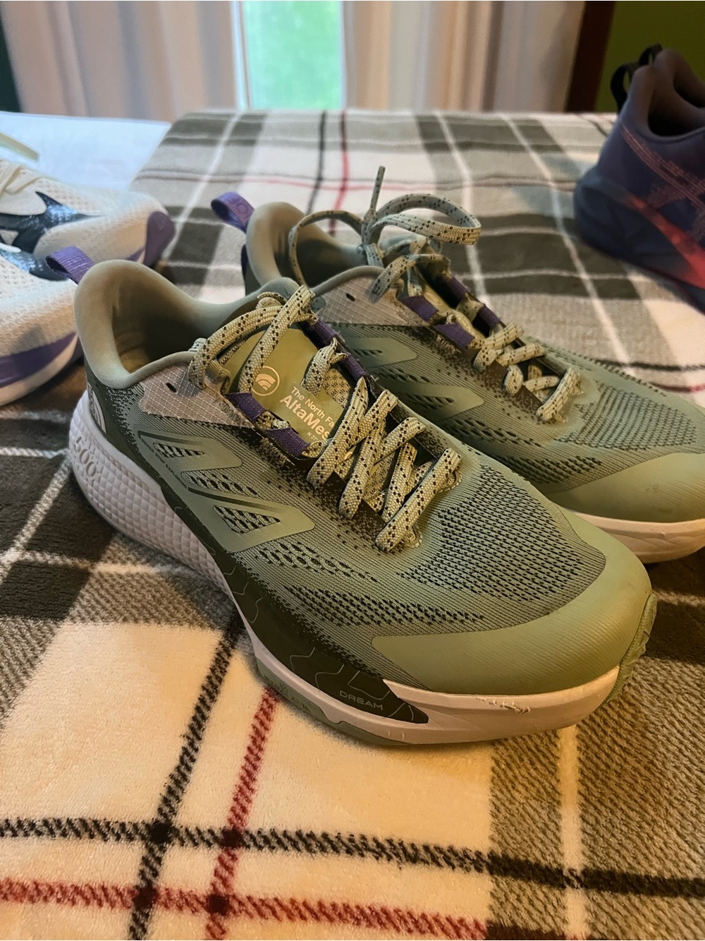 The North Face Women's Athletic Shoes - Sage Green with Purple Accents